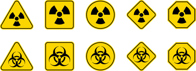 Wall Mural - caution warning dangerous alarm set, danger sign collection, attention vector icon, yellow, red and 