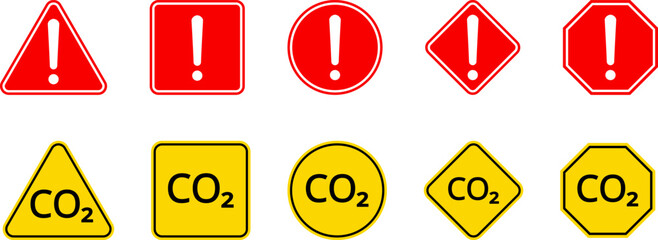 Wall Mural - caution warning dangerous alarm set, danger sign collection, attention vector icon, yellow, red and 
