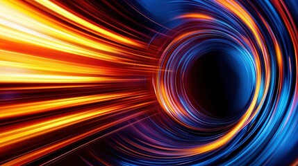 Poster - Futuristic Abstract Design with High-Tech Communication Elements and Vibrant Light Flow