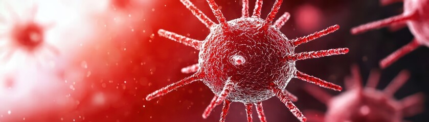 Poster - 3D Render of Bacteriophages Attacking Bacteria in a Microscopic Environment