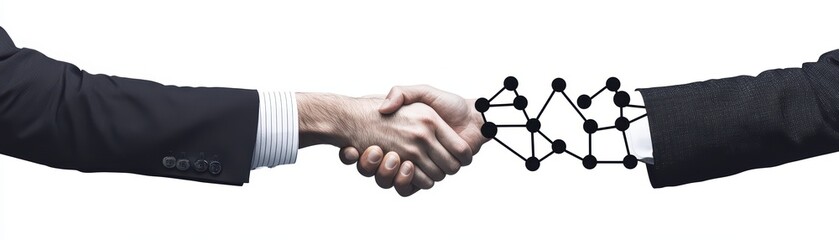 Poster - Businessmen Shaking Hands Representing Networking and Professional Connections in Modern Context