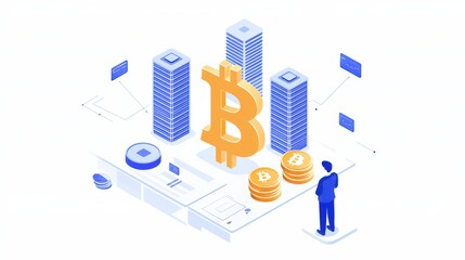 Poster - Digital Currency Investment and Trading Concept with Cryptocurrency Symbol and Data Analysis Tools