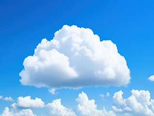 Poster - Cloud Computing Concept with Bright White Clouds in a Clear Blue Sky for Digital Innovation Needs