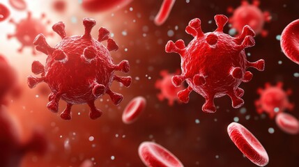 Poster - Visualization of Red Blood Cells Engaging with Virus and Immune Response Mechanisms