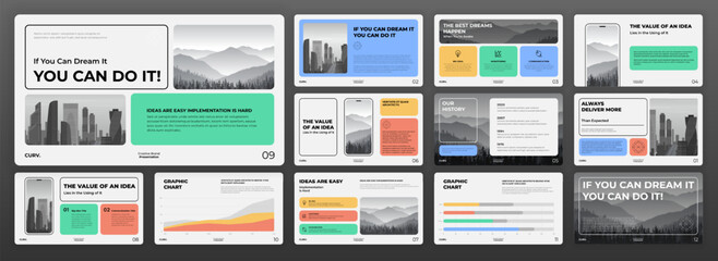 Wall Mural - modern presentation template set. creative presentation background, brochure cover design, brand gui