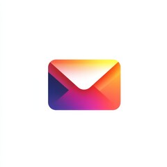 Poster - modern gradient envelope icon for email communication with vibrant colors and rounded edges.