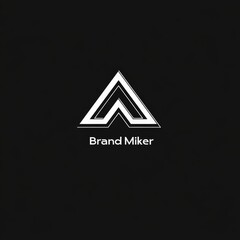 Poster - Sleek Brand Identity: Minimalist White Triangle Logo Design on a Dark Background for 
