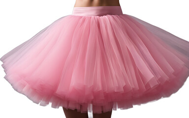 Poster - A pink tutu skirt with multiple layers of tulle, isolated on a empty plain background