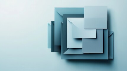 Leinwandbilder - Professional paper art background with geometric shapes designed for document presentation and formal communication Generative AI