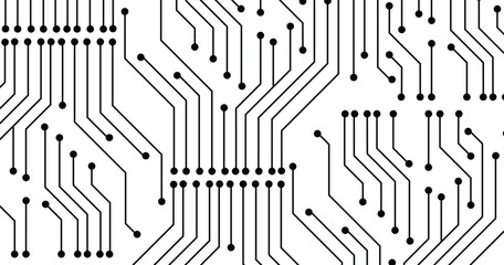 Circuit technology background with hi-tech digital data connection system and computer electronic design.  Seamless circuit board pattern