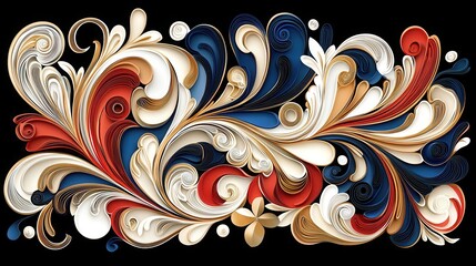 Poster - Vibrant swirls of color create an elegant abstract design, perfect for enhancing creativity and artistic expression, copy space, commercial use