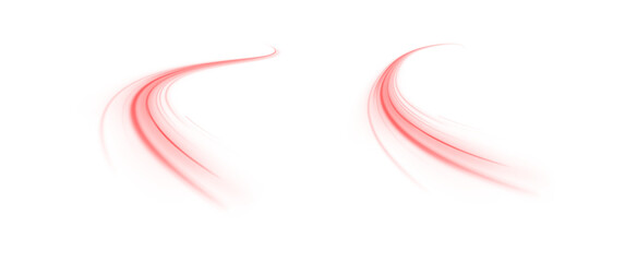 Poster - dynamic red light streaks flowing across a white background, creating a sense of speed, energy, and 