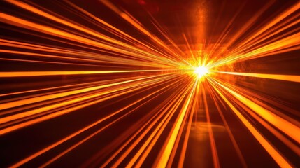 Poster - A burst of laser light forming geometric patterns with glowing beams of light cutting through the dark, leaving room for copy.