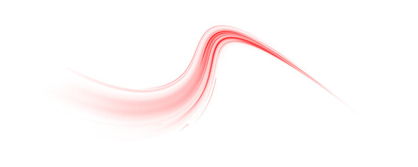 Poster - abstract red energy trail sweeping gracefully, symbolizing momentum, creativity, and the beauty of m
