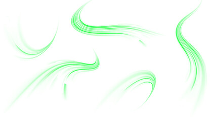 Wall Mural - neon road lights vector background. speed motion effect in glowing green tones. futuristic technolog