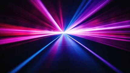 Poster - Close-up of laser light cutting through the darkness in vibrant streaks, with ample space for copy or text overlay.