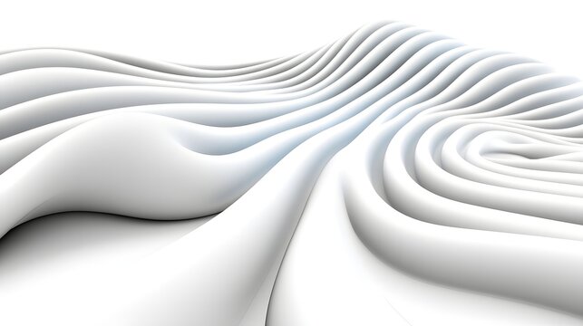 Abstract White Fabric Flowing 3D Render