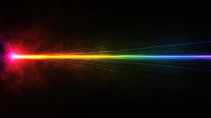 Poster - Soft laser light beams in various colors cutting through the darkness with enough space for text or copy.