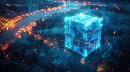 Modern creative communication and internet network connect in smart city, wireless digital connection, internet of things future concept.