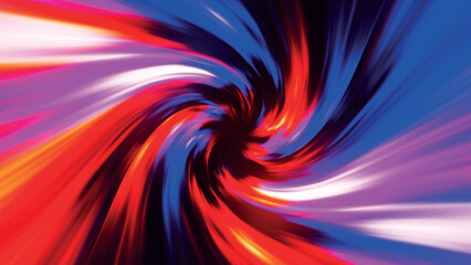 Poster - Abstract background of circular, colorful rotating wave. Colored lines move in a spiral. Neon color of glowing background lines. Vector illustration