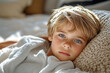 © sharafmaksumov - A child suffering from heat exhaustion, somber and educational, healthcare theme.
