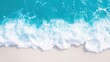 © Namwan - Gentle ocean waves crashing on sandy beach, vibrant turquoise water blending with white foam, perfect for relaxation themes.