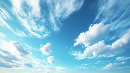 Wall Mural - Bright blue sky with clouds in a clear day