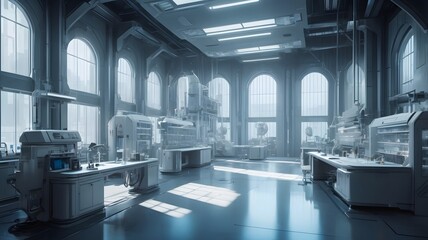 Poster - an impressive laboratory with state-of-the-art equipment, creating a modern scientific environment