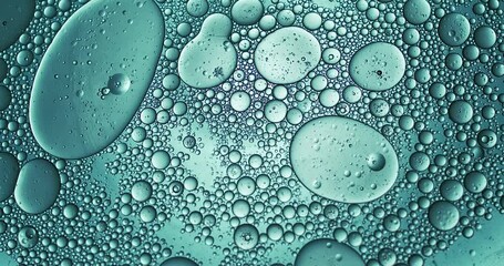 Wall Mural - slow motion macro of floating micro particles molecules in liquid are analyzed with microscope by ch