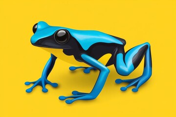 Aufkleber - A flat design of a poison dart frog with vibrant colors and simple lines