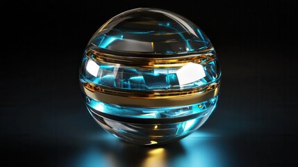 Fototapete - Futuristic globe design with layered structures and glowing highlights representing global diplomacy and harmony Generative AI