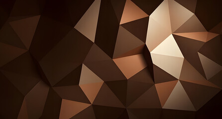 Abstract Geometric Background with Dark Brown and Beige Polygon Shapes
