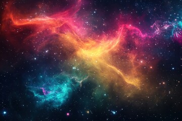 Wall Mural - a beautiful nebula with many vibrant colors and space in the background astronomy universe interstel