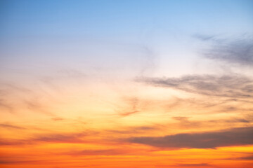 Wall Mural - sky,sunset, beautiful , luxury soft gradient orange gold clouds and sunlight on the blue sky perfect