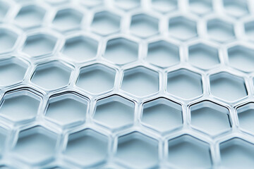 Poster - Abstract hexagonal pattern background light blue geometric design grey grid mesh tech clean shape