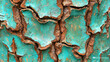 © creative - Teal paint peeling on tree bark, textured background, close-up, nature detail, design element