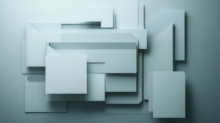 Fototapete - Professional paper art background with geometric shapes reflecting organization and calmness in an office environment Generative AI
