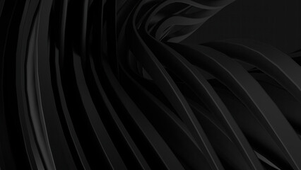 Wall Mural - modern art delicate curve abstract background with black matte texture
