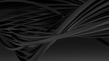 Wall Mural - modern art abstract background made of luxurious curves with black matte texture