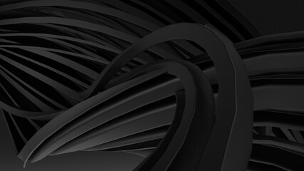 Wall Mural - modern glamor abstract background of luxury curves with black matte texture