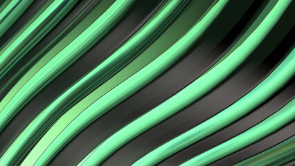 Wall Mural - modern art abstract background with emerald crystal glass jewel-like curves