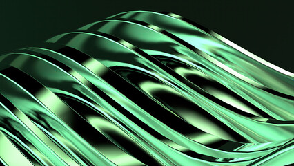 Wall Mural - emerald crystal glass jewel-like curve modern abstract background