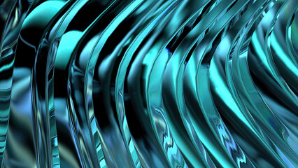 Wall Mural - modern beauty abstract background with blue crystal glass icy curves