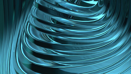 Wall Mural - blue crystal glass icy modern art curve abstract background