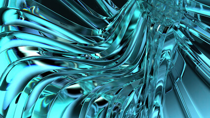 Wall Mural - blue crystal glass icy modern art curve artistry abstract background
