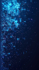 Aufkleber - Abstract blue pixelated texture with glowing particles, creating a digital, energetic atmosphere suitable for technology or futuristic themes