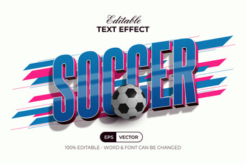 Poster - Soccer Text Effect 3D Style. Editable Text Effect.