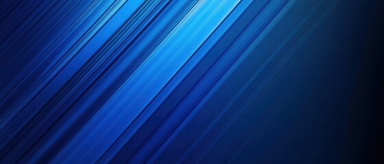 Poster - Abstract dark blue background with diagonal lines and gradient effect, creating a modern and dynamic design for technology or corporate presentation