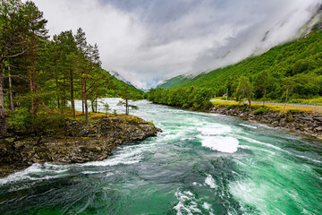 the river with icy water