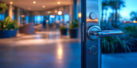 Poster - modern access solution with digital lock eliminating physical keys for cost-effective and convenient